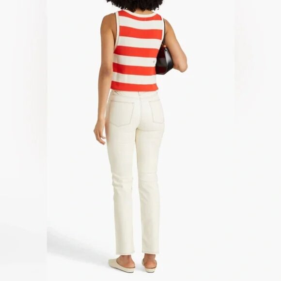 NWT Frame Lamb Leather Le Super‎ High Straight Pants in Bone l Size 24 - Picture 3 of 7